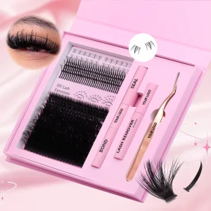 DIY Eyelash Cluster Private Label Fluffy Lash Clusters Kit with Spikes and Bottom Lashes