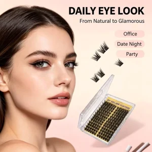 DIY Eyelash Clusters Storage Case Transparent Box Wispy Individual Lashes