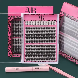 DIY Eyelash Extension Kit 3D D Curl 10 18mm Thin Band Eyelashes Private Label Cluster Lashes Vendor Cluster Segment