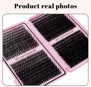 DIY Eyelash Extension Kit Cluster Lashes Individual Volume Dense European Style Segmented Hard Band False Eyelashes Bulk Set
