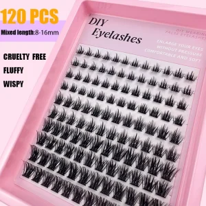 DIY Eyelash Extension Kit Spiky Manga Volume Lash Clusters Custom Private Label 3D Fluffy Wispy Cluster Lashes
