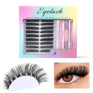 DIY Eyelash Extensions 3D 60D 80D Dense Cluster Lashes Individual Segmented Lash Set 0.07 mm Synthetic Fiber Black
