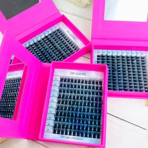 DIY Eyelash Extensions, Pre-Cut Cluster Segment Lashes, Custom Packaging