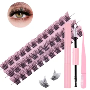 DIY Eyelash Extensions Private Label Mixed Curl Silk Fan Lash Clusters 0.07mm Mink Mix Curl Silk Eyelash