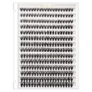DIY Eyelash Glue Kit 30P 40P 60D 80D Lash Clusters Segment Lashes Natural Volume Synthetic False Eyelashes Black