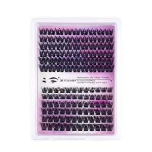 DIY Eyelash Glue Set Chemical Fiber Natural Dense 280 Clusters Segmented Eyelashes False Eyelashes Custom Lashes Packaging