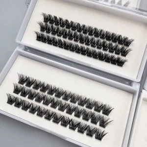 DIY Eyelash Private Label Band Cluster Lashes Natural Curl Segment Lashes