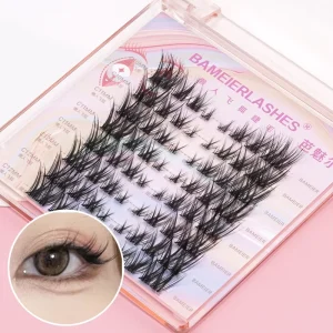 DIY Eyelash Segment Lashes Fox Eye Pink Cluster Lash Extension Kit