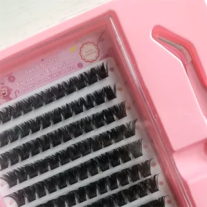 DIY False Eyelashes Clusters Extensions Individual Lashes Cluster Natural Segmented With Bond And Seal And Tweezers