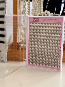 DIY Fluffy Spike Cluster Eyelash Kit Custom Handmade Logo Mixed Curl Private Label Cluster Lashes 10D-200D With Bottom