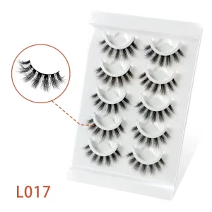 DIY Full Strip Eyelashes L017 Long Pair Fake Eyelash Batch for Foreign Trade Self-adhesive Reusable 0.05mm Eyelashes