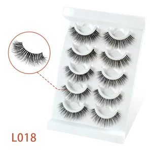 DIY Full Strip L018 Fake Eyelashes High End Fiber Black Cotton Thread Stem Foreign Trade Custom Logo 15mm Length