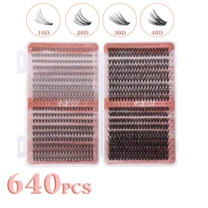 DIY Full Strip Synthetic Hair Cruelty-Free 0.07MM Thickness Eyelashes Natural Cross-Border 30D+40D Curly Thick Mixed