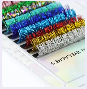 DIY Glitter Single Lashes Eyelash Extensions Custom Color Private Label Product