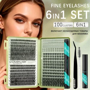 DIY Handmade Cluster Eyelash Extensions Synthetic Plant Fiber Mega Volume 10D 20D Transparent Invisible Band Customizable Length