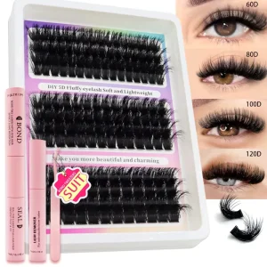 DIY Handmade Faux Mink Dense Cluster Press Eyelashes