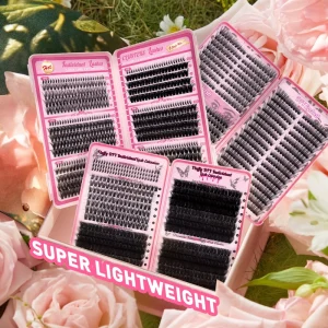 DIY Handmade Individual for Cluster Eyelashes Set D for Mixed Lengths 30D 40D 60D 12 Rows Volume Large Capacity Lash
