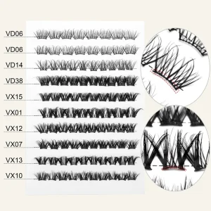 DIY Handmade Lash Extension Kit Curve Base Ultra Soft Featherlight Waterproof Long Lasting 6 Row Cluster Lashes Home Use