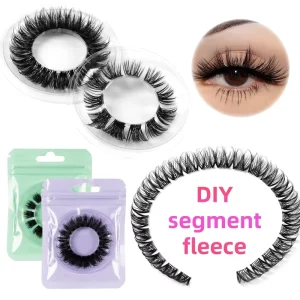DIY Handmade Mink Segmented Lash Cluster Eyelashes 12mm 12 Rows Volume Fans Soft Premade False Eyelashes