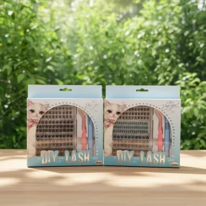 DIY Handmade PBT Lash Cluster Kit with Custom Logo Volume Fans Dense 12 Rows False Eyelashes