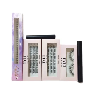 DIY Handmade Pre cut Segmented Eyelashes Cluster 8mm-16mm 12 Rows C D CC Super Thin Band China PBT Fiber Isabella Colorful