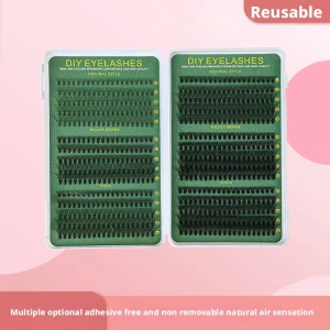 DIY Handmade Segmented Cluster False Eyelashes 30 Rows Mixed Length 10-16mm Natural Curl Soft Lightweight
