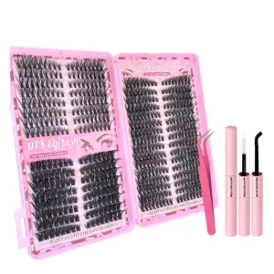 DIY Handmade Synthetic Hair Lash Cluster Book 32 Rows Russian Volume 40 60 80D Individual Fans Segmented Cruelty Free Lashes