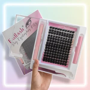 DIY Home Lash Extension False Natural Style Handmade False Eyelashes 12mm Volume Mix Length 12 Rows Synthetics Pre-Cut Cluster