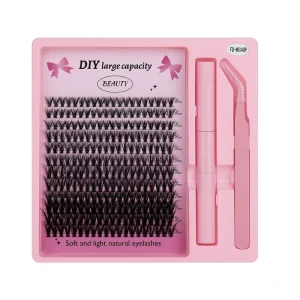 DIY Hot Melt Cluster Lashes Mixed Tray D Curl European & American Style Thick Segment Eyelash Set Diy Eyelash Extension & Kits