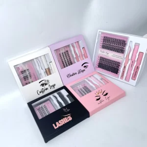 DIY Individual Eyelash Extensions Cluster Lash Bond and Seal C D Curl Segment Lash Pre Cut Diy Eyelash Cluster Kit Private Label