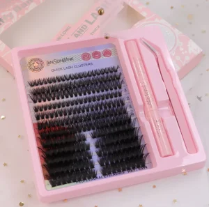 DIY Individual Natural Lash Clusters Eyelash Extension Kit with Lash Glue Vegan Machine Made Natural Long False Eyelashes