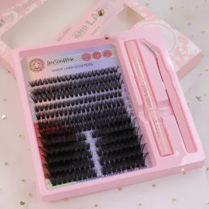 DIY Individual Natural Lash Clusters Eyelash Extension Kit with Lash Glue Vegan Machine Made Natural Long False Eyelashes