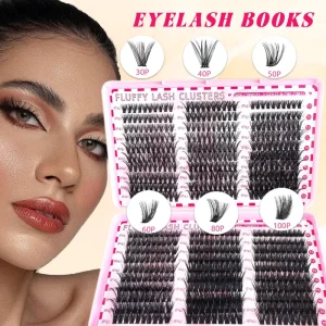 DIY Large Capacity Lash Book Segmented Cluster Lashes 30P 40P 50P 60P 80P 100P Mixed Lengths Handmade Premium Quality Eyelashes