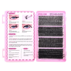 DIY Lash Book 40P 60P 80P 100P Natural Cluster Lashes Segment False Synthetic Hair 0.07MM Thickness Black Cotton