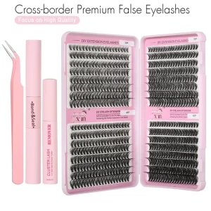 DIY Lash Book Mixed Length Cluster Lashes Wispy Individual Segment Eyelash Extensions Thin Band