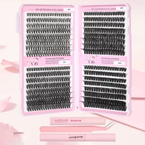 DIY Lash Book Mixed Style Cluster Lashes 40P 60P 80P 100P Wispy Individual Segment Eyelash Extensions