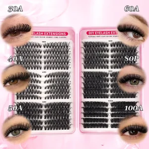DIY Lash Clusters Book Mixed 30D 100D 8 16MM Lashes Easy Individual Eyelash Extensions for Beginners to Create Natural Looks