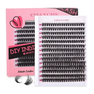 DIY Lash Clusters Individual Eyelash Extension 40D D Curl 10 18mm Wispy Lash Cluster Thick Band Natural Eyelash Extension
