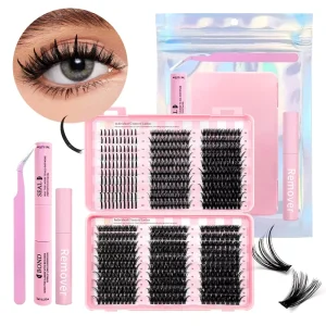 DIY Lash Clusters Kit 6 Styles Wispy Feathery Faux Mink Bond Seal Remover Tweezers Full Set OEM Private Label