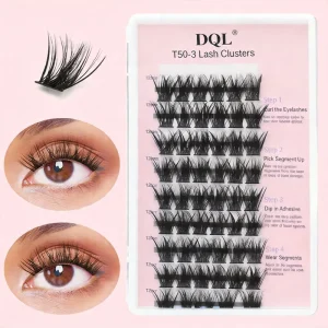 DIY Lash Clusters Kit Individual Lashes Extensions Black Cotton Stalk PBT Fiber Mixed Lengths