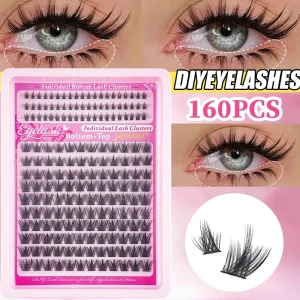DIY Lash Clusters Kit Individual Top & Bottom Lashes for At-Home Extensions Natural Volume Lash Clusters for Custom Makeup Looks