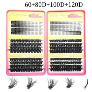 DIY Lash Clusters Soft Fluffy Individual Lashes 60D 80D 100D 120D Mix Tray Daily Party Custom Logo CPNP Certified