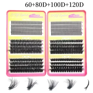 DIY Lash Clusters Soft Fluffy Individual Lashes 60D 80D 100D 120D Mix Tray Daily Party Custom Logo CPNP Certified