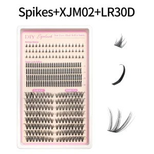 DIY Lash Clusters Soft Lightweight Natural Spikes Bottom & LR 30D-50D Mix Tray Daily Makeup Custom Logo CPNP Certified