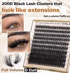 DIY Lash Extension 30P 40P 50P 100P 200P Manga Cluster Lashes 200pcs Clusters Fluffy D Curl 10-18mm Cashmere Fan Eyelashes