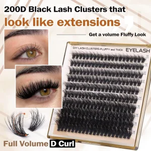 DIY Lash Extension Cluster 200pcs Mega Volume Manga Style Home Salon Party Cosplay Use 30P 200P Mix 10 18mm D Curl