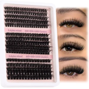DIY Lash Extension Clusters Ultra-Fine Band Individual Lashes Natural Wispy Segmented Eyelashes Custom Logo Packaging