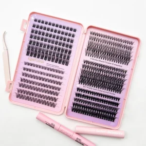 DIY Lash Extension Kit Synthetic Fiber Cluster Custom Lash Cluster Kit D for Cruelty Free Thick Private Label Box