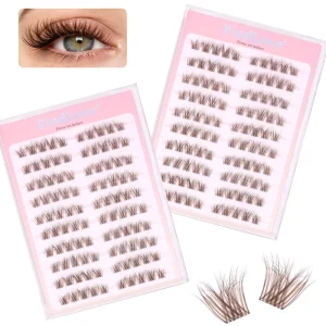 DIY Lash Extension at Home 10Rows Glue Free Self Adhesive Lashes Natural D Curl Lashes Waterproof Strong Hold