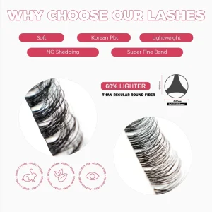 DIY Lash Extensions Kit Faux Cils Custom Logo Precut Cluster Lashes